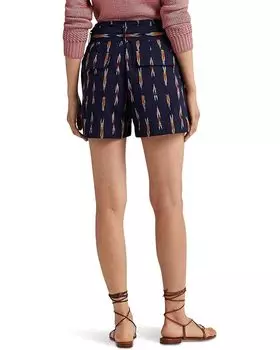 Шорты LAUREN Ralph Lauren Geo-Motif Belted Jacquard Shorts, цвет Navy Multi