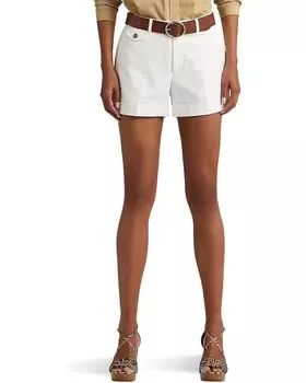 Шорты Lauren Ralph Lauren Pleated Double-Faced Cotton Shorts, белый