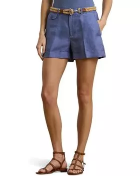 Шорты Lauren Ralph Lauren Pleated Linen-Blend Twill Shorts, цвет Capri Blue