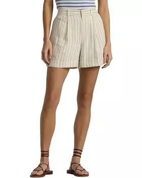 Шорты LAUREN Ralph Lauren Striped Pleated, цвет Cream/Blue