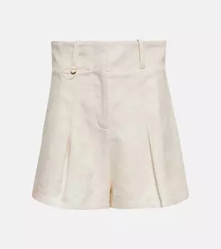 Шорты le short bari со складками Jacquemus, бежевый