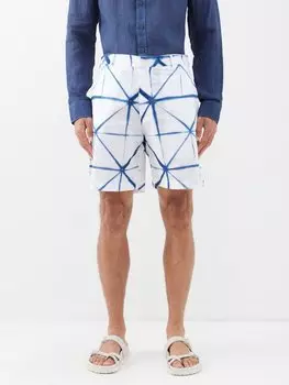 Шорты leeward из хлопкового твила, окрашенные в технике тай-дай SMR Days, белый