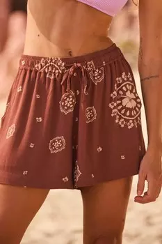 Шорты Lekeitio с банданой и принтом Roxy, коричневый