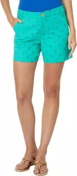 Шорты Lilly Pulitzer Gretchen High-Rise Shorts, цвет Botanical Green Hotter Spot
