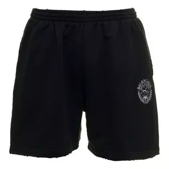 Шорты logo brushed sweat shorts 'washed black' Balenciaga, черный