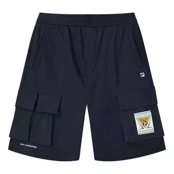 Шорты logo letter printing pocket short pant male blue Fila, синий
