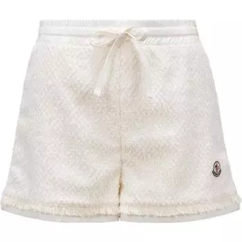 Шорты Logo patch Tweed Shorts Moncler, белый
