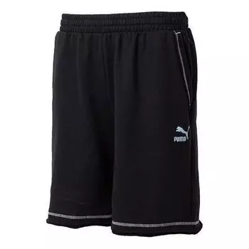 Шорты logo shorts 'black with white stitching' Puma, черный