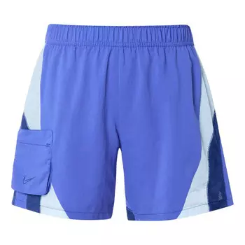 Шорты loose big pocket splicing design sports training shorts blue Nike, синий