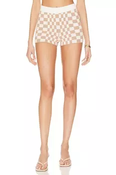 Шорты Lovers and Friends Carice Checkered Shorts, цвет Nude & White