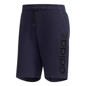 Шорты m ce shorts logo printing sports running knit navy blue Adidas, синий