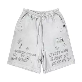 Шорты Maison Mihara Yasuhiro Bleached Shorts 'Pink', розовый