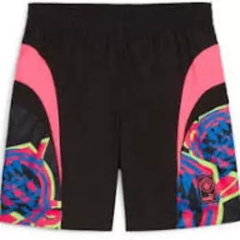 Шорты manchester city ftblnrgy woven short 'black multi-color' Puma, черный