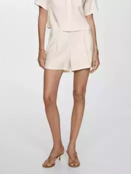 Шорты Mango Boton-h High Waisted Tailored, цвет natural white