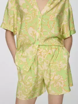 Шорты Mango Clavel Abstract Print, цвет bright yellow