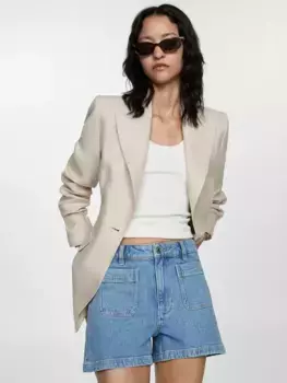 Шорты Mango Clea High Waisted Denim, цвет open/blue