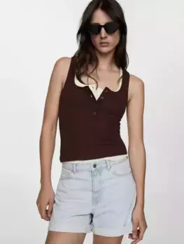 Шорты Mango Denim Mom, цвет open/blue