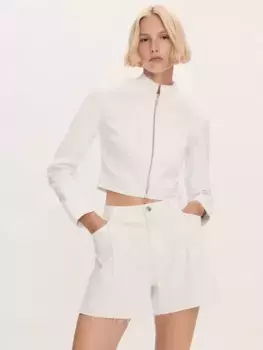 Шорты Mango Ibiza Frayed Hem Denim, белый