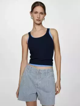 Шорты Mango Ibiza Stripe Denim, цвет medium blue