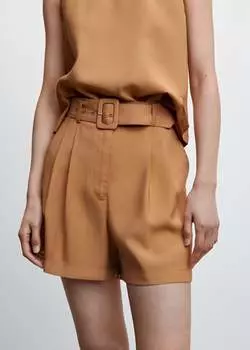 Шорты MANGO, карамельный коричневый