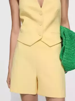 Шорты Mango Lilo Mid Rise, желтый