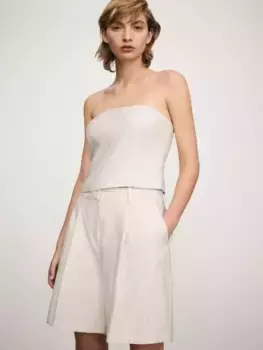 Шорты Mango Lirio Tailored Pinstripe, цвет light beige