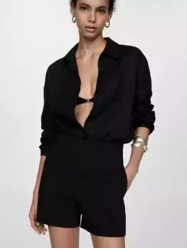 Шорты Mango Malu High Waisted, черный