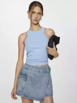 Шорты Mango Mini Denim Skorts, цвет open/blue