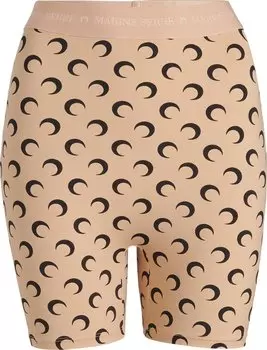 Шорты Marine Serre All Over Moon Yoga Short 'All Over Moon Tan On Black', черный