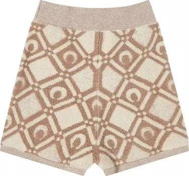Шорты Marine Serre Chunky Jacquard Knitted Shorts 'Beige', загар