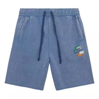 Шорты men's alphabet logo straight loose casual shorts blue Nike, мультиколор