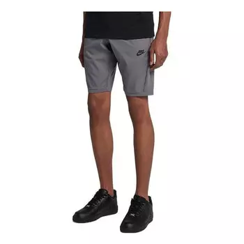 Шорты men's solid color logo drawstring shorts gray Nike, мультиколор