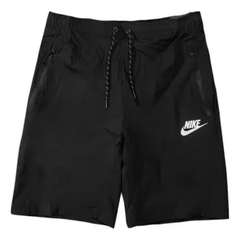 Шорты men's solid color logo printing lacing shorts black Nike, мультиколор