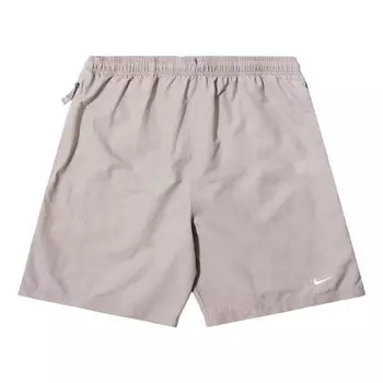 Шорты men's swoosh logo embroidered solid color loose shorts brown Nike, мультиколор