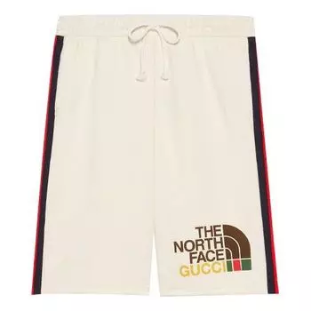 Шорты men's x the north face crossover webbing printing cotton shorts ivory Gucci, белый