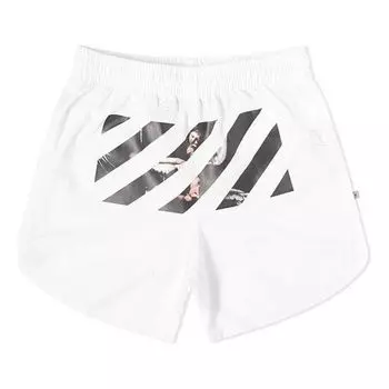 Шорты mens ss20 caravaggio diag stripe shorts Off-White, белый