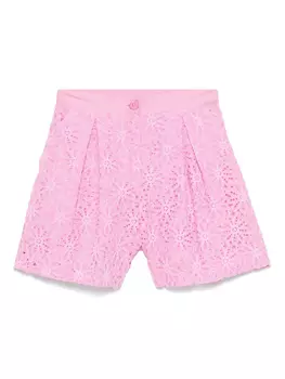 Шорты Miss Grant Kids с цветочным кружевом, розовый