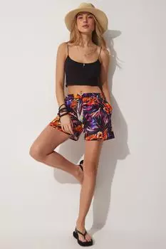 Шорты - Многоцветный - Высокая талия Happiness stanbul, разноцветный
