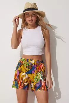 Шорты - Многоцветный - Высокая талия Happiness stanbul, разноцветный