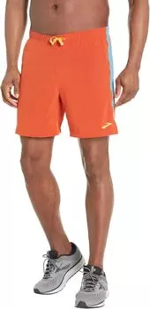 Шорты "Момент 7" Brooks, цвет Red Clay/Slate Blue