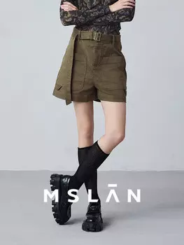 Шорты Mslan Cool Mountain Series с высокой талией, зеленый