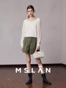 Шорты Mslan прямые, зеленый