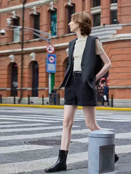 Шорты MSlan с диагональной планкой, черный