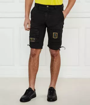 Шорты мужские Aeronautica Militare с нашивками, черный