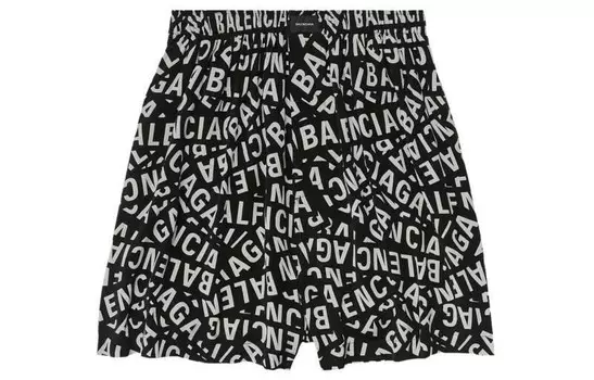 Шорты мужские Balenciaga с логотипом, черный / белый