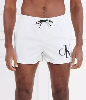 Шорты мужские Calvin Klein Swimwear пляжные с логотипом, белый