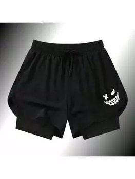 Шорты мужские двухслойные, черный