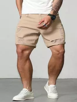 Шорты мужские джинсовые Manfinity Legnd с эффектом потертости, абрикосовый