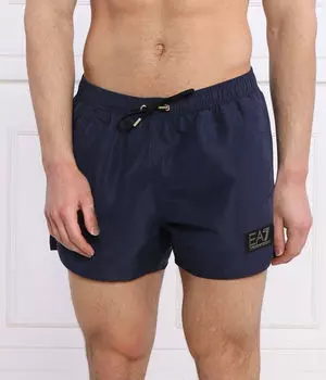 Шорты мужские Ea7 пляжные с логотипом бренда, синий