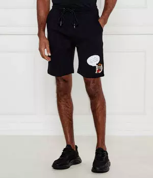 Шорты мужские Iceberg хлопковые с вышивкой, черный